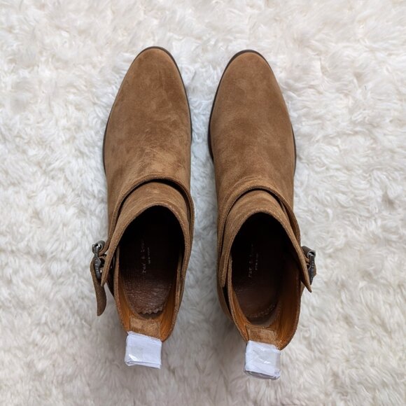 NWT rag & bone Walker Buckled Suede Ankle Boots in Golden Brown (size: 6) - Picture 5 of 11